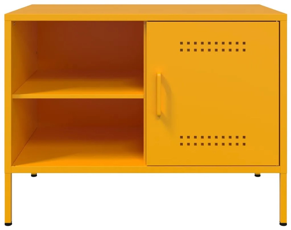 2 db mustársárga acél TV-szekrény 68 x 39 x 50,5 cm