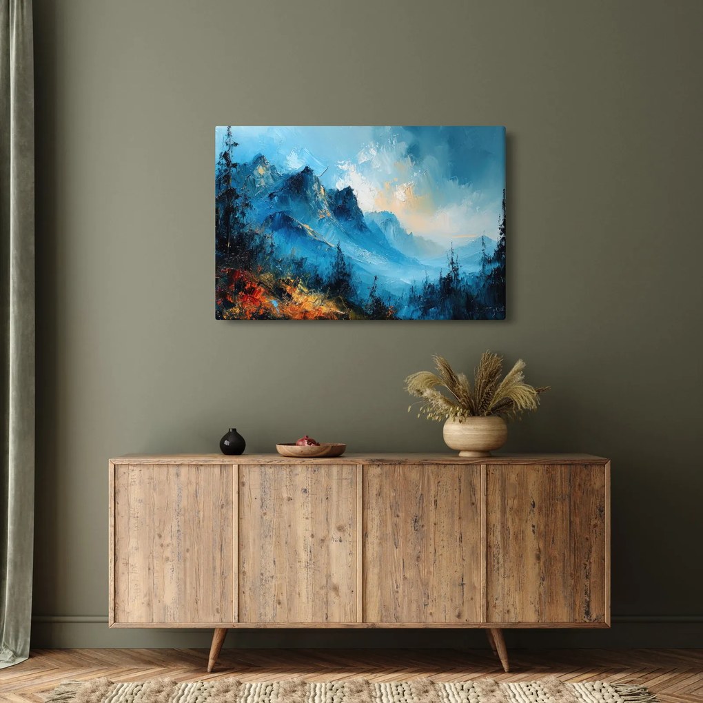 Kép - Hegyek festése (90x60 cm)