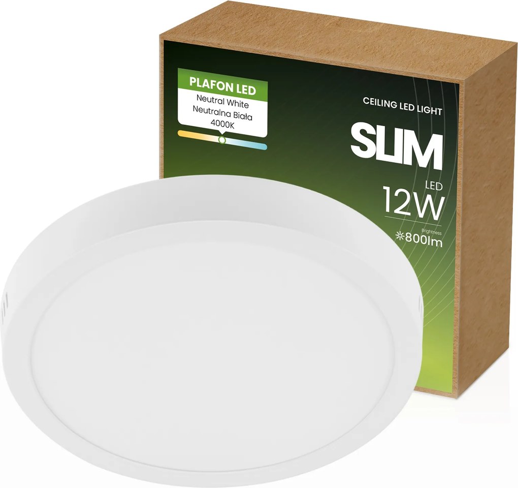 Led panel 12W Plafon Falra Szerelhető Kerek Erős Mennyezeti Lámpa Fali Lámpatest