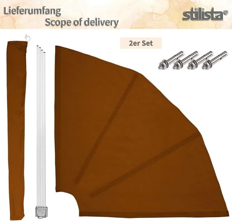 STILISTA Árnyékoló paraván erkélyre 2 részes 140 x 140 barna