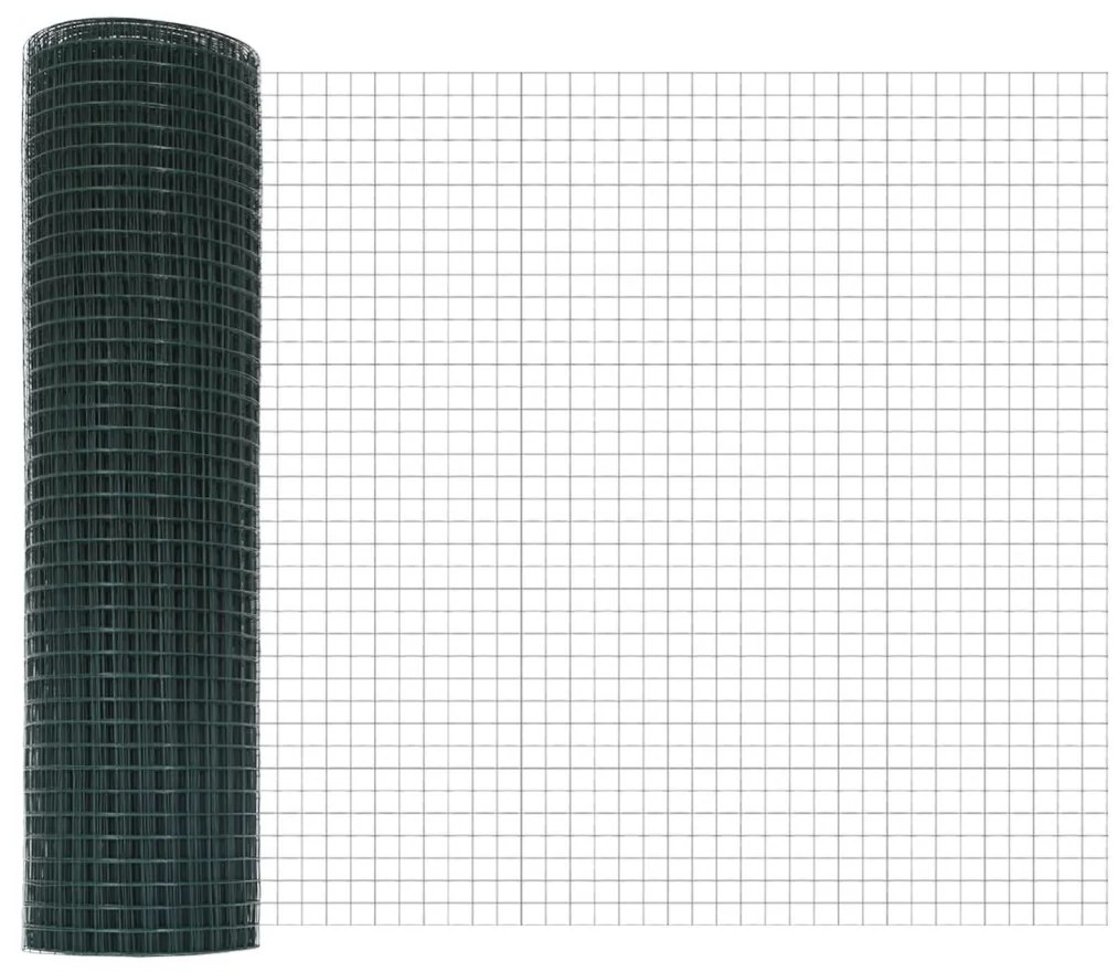 Hegesztett Drót Kerítés 7 Spirálos Oszloppal Zöld 0.6x10 m Acél