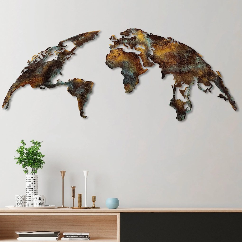 Fém fali dekoráció, World Map Medium - 3