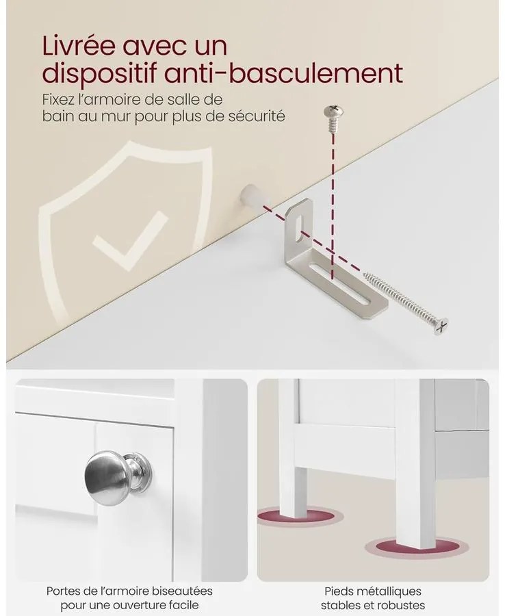 Magas és keskeny fürdőszobai szekrény világításal 170x30x30 fehér színben