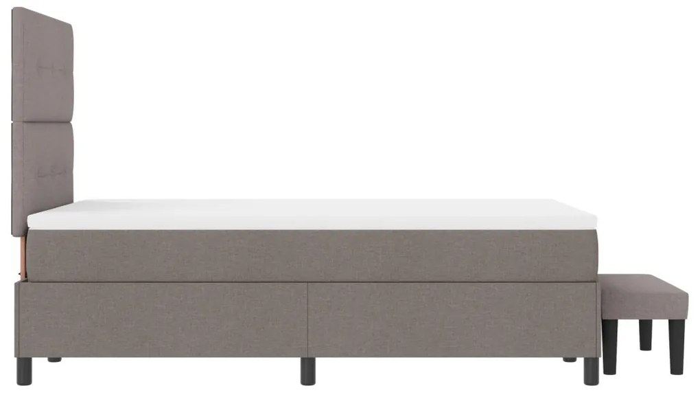 Box Spring Ágy Matraccal és Pad Taupe 120x190 cm Szövet