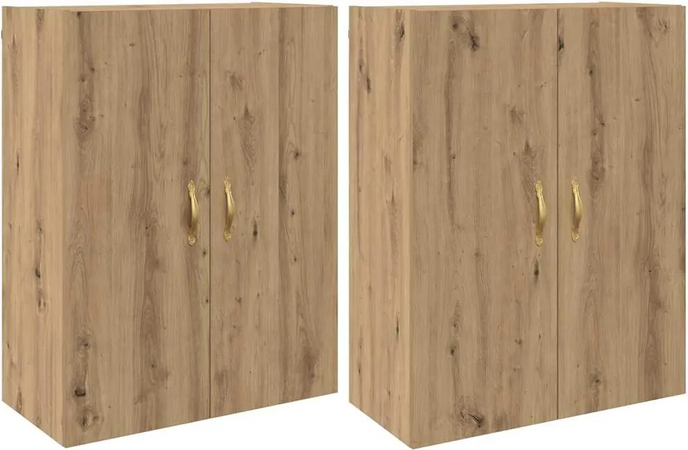 vidaXL Fali szekrény 2 pcs Artisan tölgy 69,5 x 34 x 90 cm Faanyag