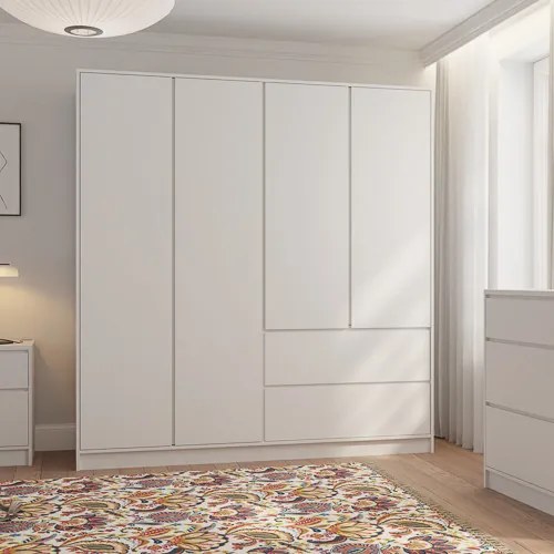 BASIT Gardróbszekrény Fehér Színben 195 cm