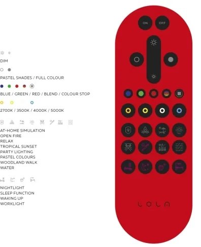 JUST LIGHT. 16266-55 -LED RGB Dimmelhető mennyezeti lámpa LOLA WAVE LED/30W/230V + távirányító