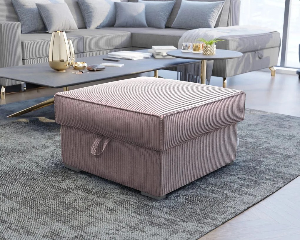 Világoslila SMART COSARO tárolós puff, 65x65 cm