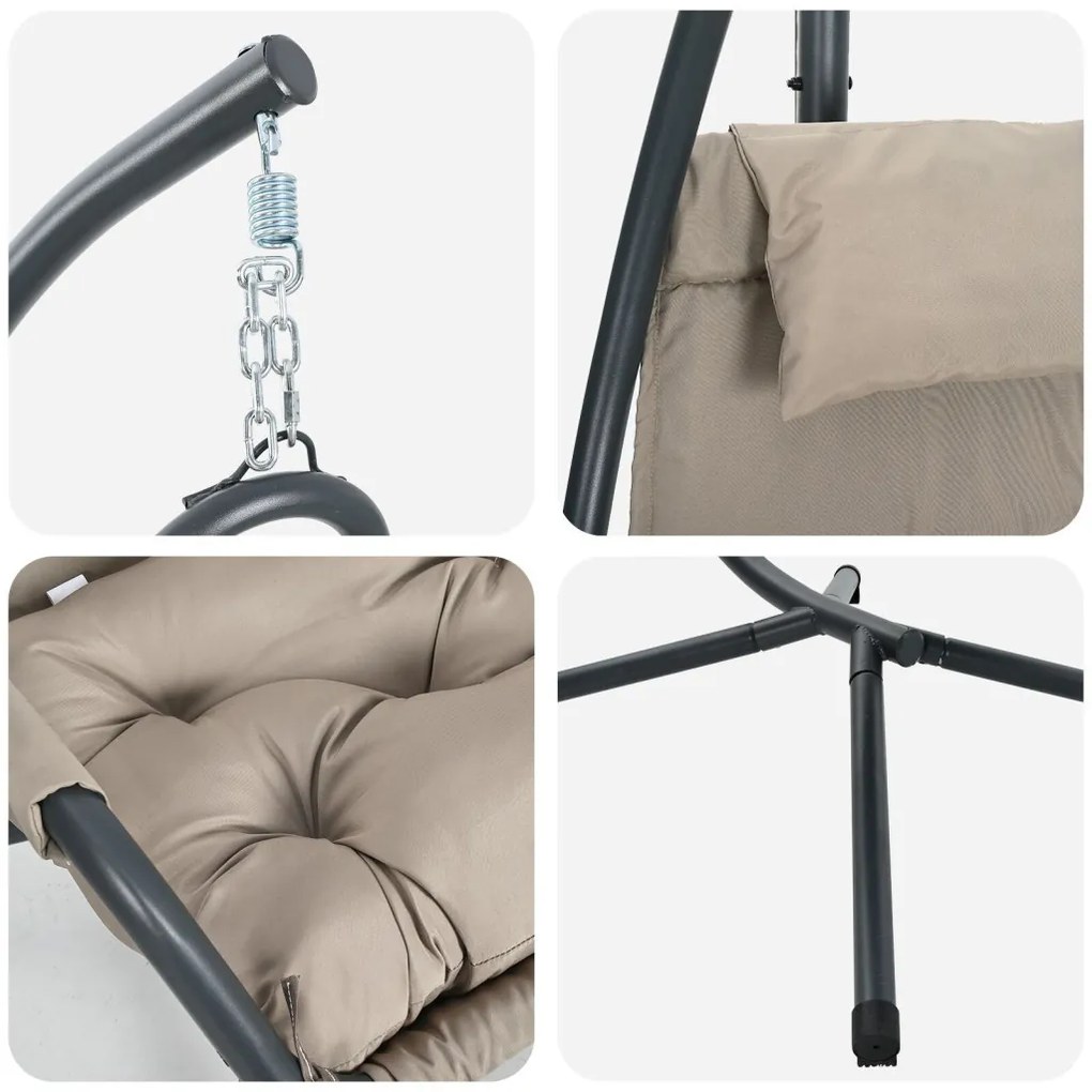 Függő tojás szék Tópszínű 94 x 107 x 196.5 cm Acél