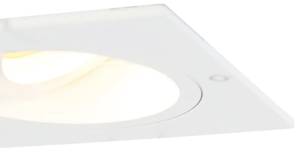 6 darabos süllyesztett, négyszögletes, fehér, forgatható és dönthető spotlámpa szett - Chuck