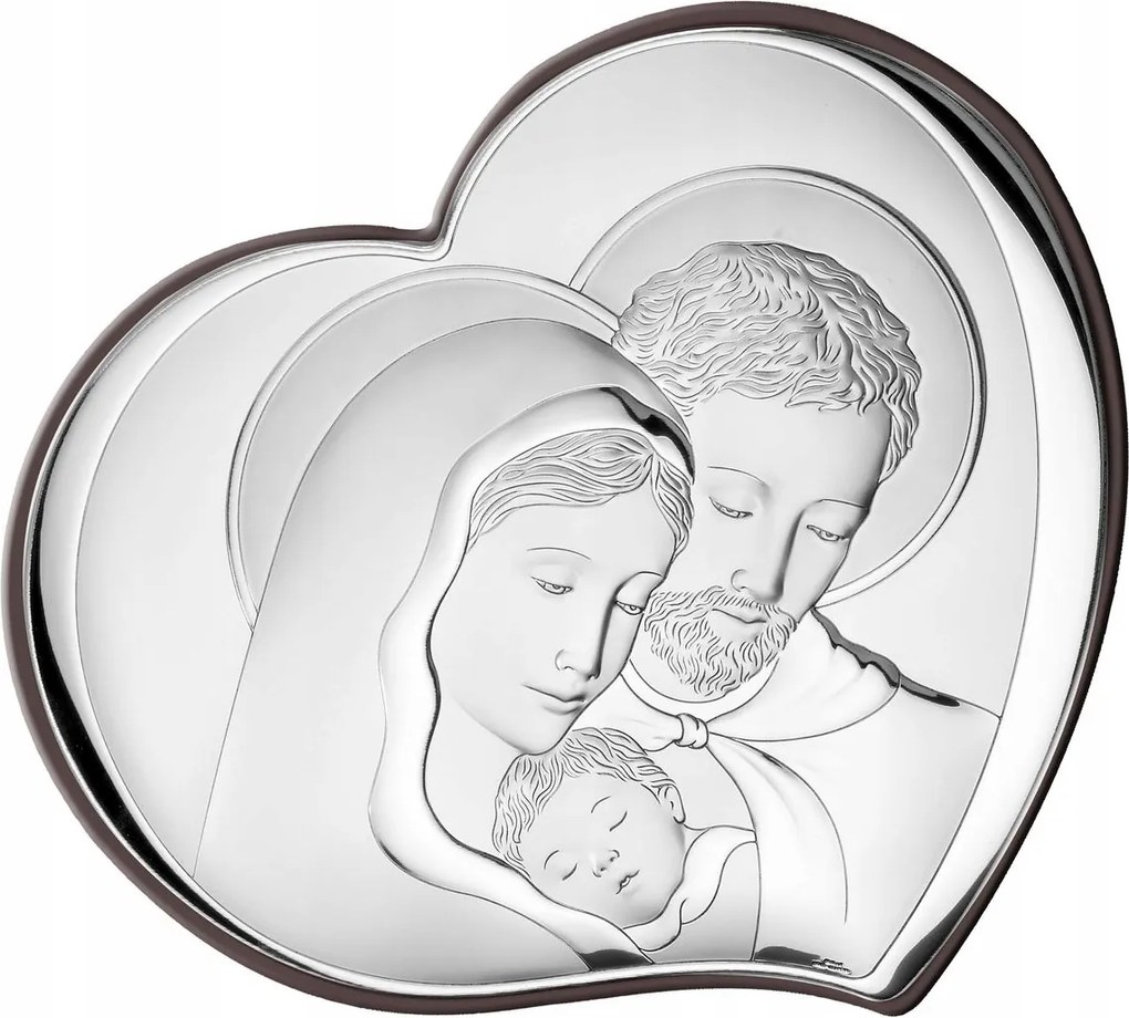 Vászonkép Szent Család ezüst szív 38x33.5 cm Cikkszám: VL81252/7L