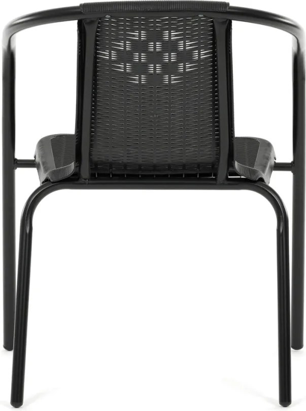 Kerti szék, fém, műanyag, fekete, AZC-H1001 BK