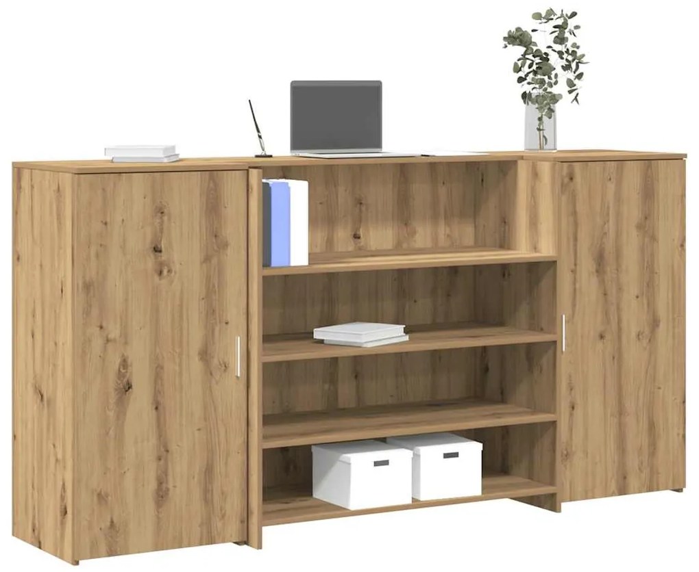 vidaXL recepciós pult kézműves tölgy 200x50x103,5 cm szerelt fa