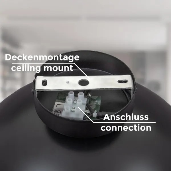 B.K. Licht 1322 - Mennyezeti lámpa 1xE27/60W/230V fekete/arany