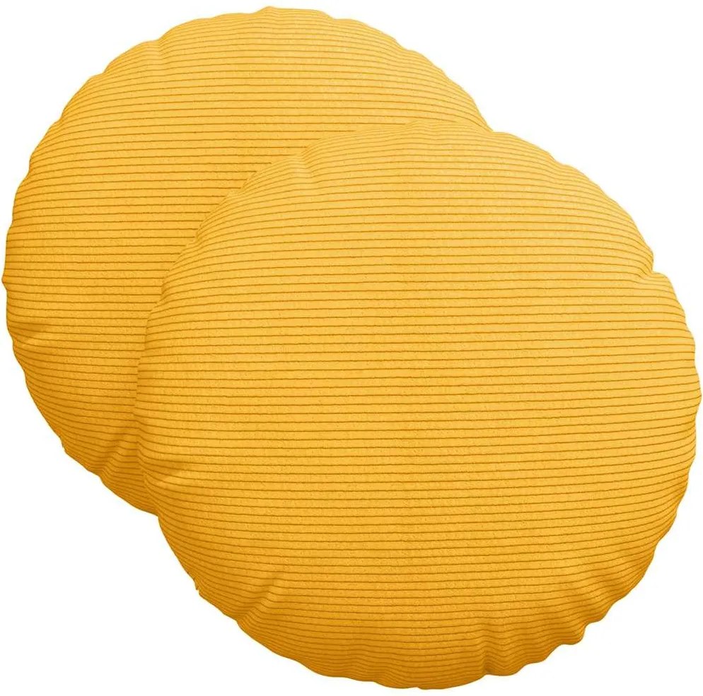vidaXL Ülőpárnák 2 pcs Világos sárga Ø 40 cm Bársonyos szövet