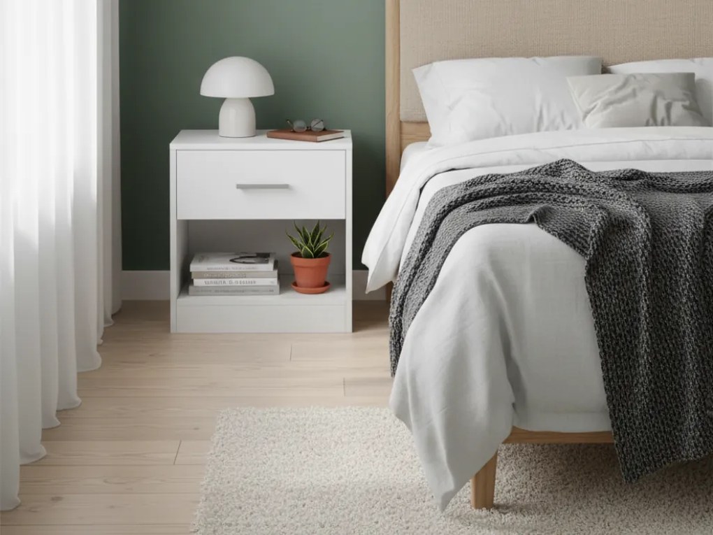 Éjjeliszekrények NOVERA szett 2 db 39x28 cm, fehér