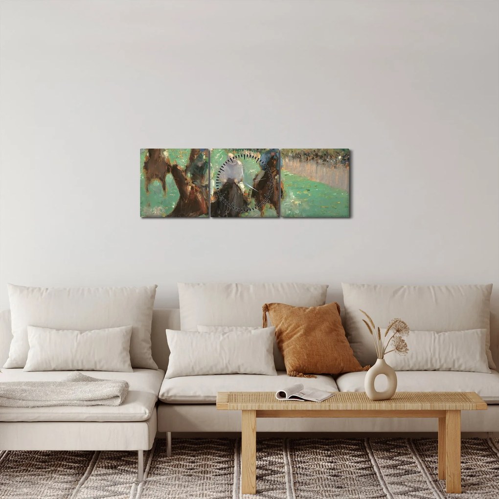 Kép - Edouard Manet, At the Races, reprodukciók (órával) (90x30 cm)