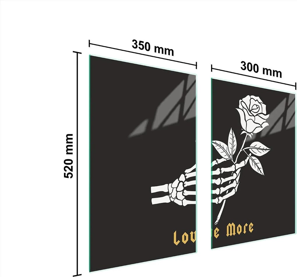 Üveg Konyhai Védőlap 65x52 Rózsa