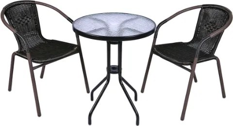 GARTHEN Kerti rattan szék 73x53x60 cm sötétbarna