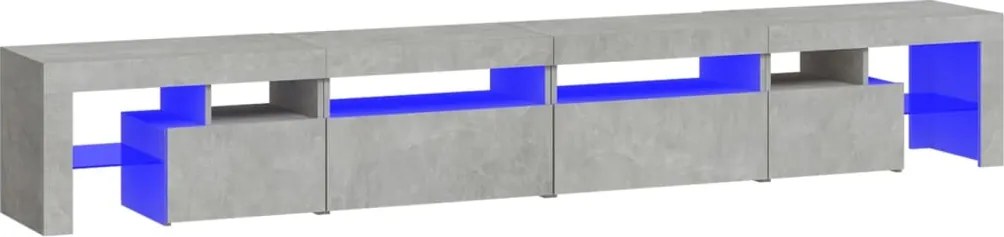 vidaXL betonszürke TV-szekrény LED lámpákkal 260x36,5x40 cm