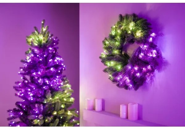 Twinkly GD20P4425P00 - RGB LED karácsonyi koszorú 50 LED, 60 cm, Wi-Fi, dimmer