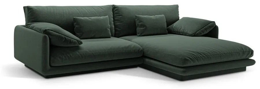 Sötétzöld sarokkanapé (jobb oldali) Torino – Micadoni Home