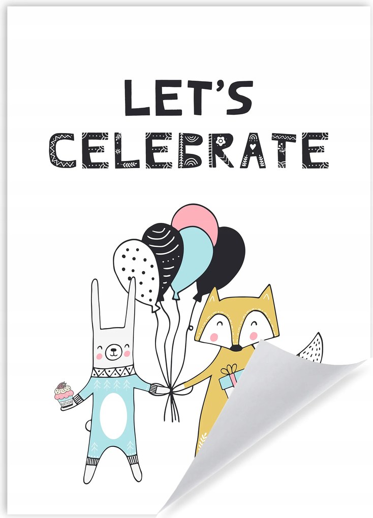 Születésnapi poszter gyerekeknek Let's celebrate 50X70 cm