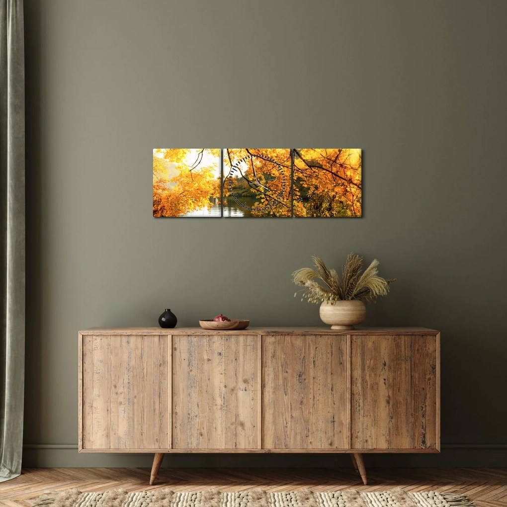 Kép - Őszi fa (órával) (90x30 cm)