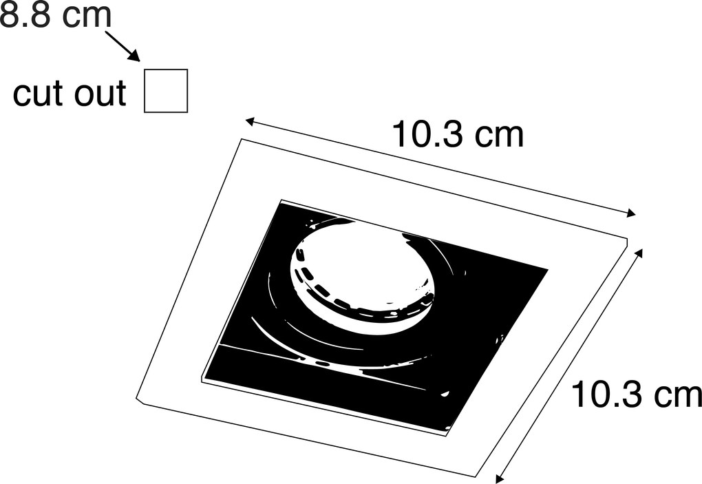 6 darabos modern süllyesztett spotlámpa szett fehér, fekete, állítható - Carree