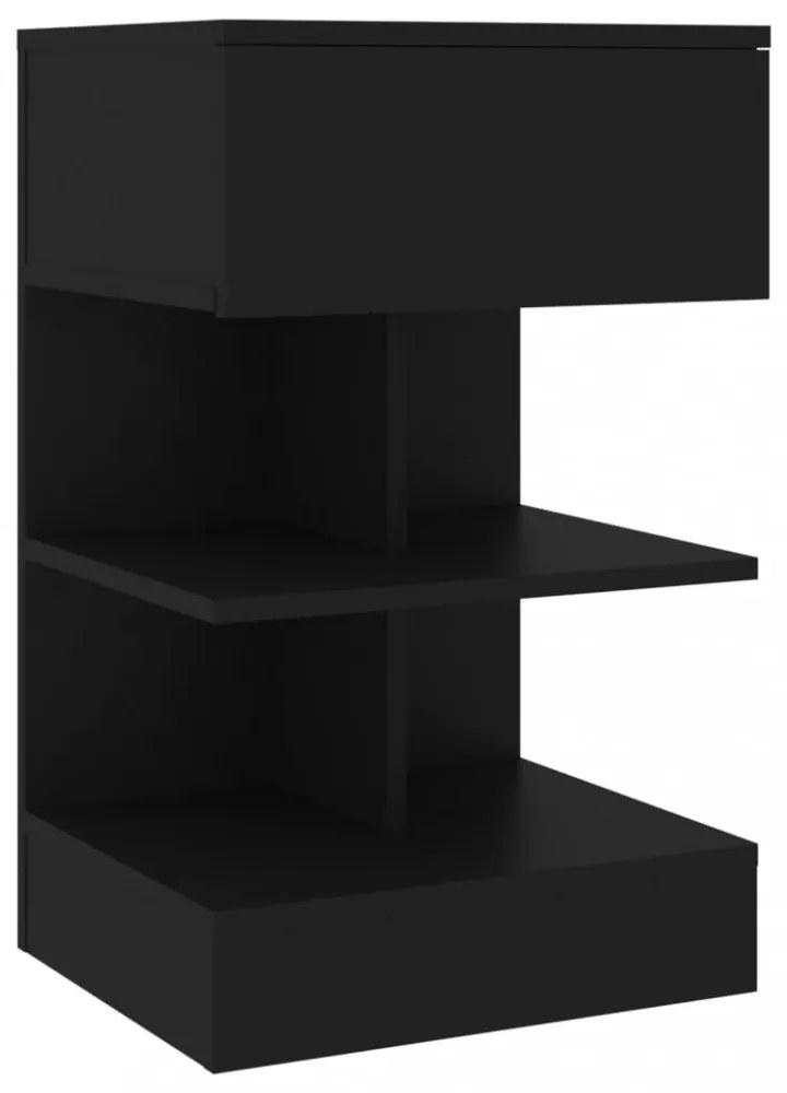 2 db fekete éjjeliszekrény 40 x 35 x 65 cm