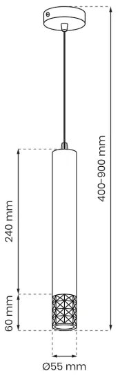 Csillár zsinóron TUBI 1xGU10/8W/230V arany