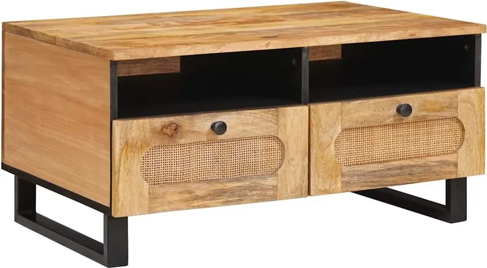 vidaXL Dohányzóasztal Artisan tölgy 80 x 54 x 40 cm Tömör Mangófát