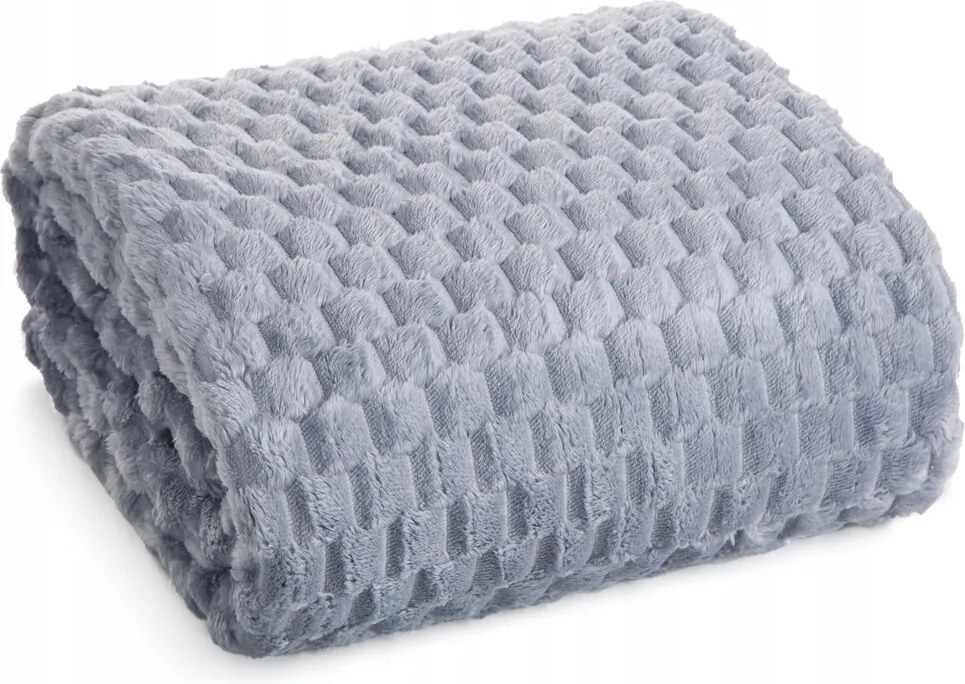 Ezüst takaró 170X210 Eurofirany geometrikus mintával, divatos 3D hatással