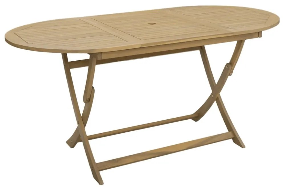 összecsukható tömör akácfa kerti asztal 160 x 85 x 75 cm