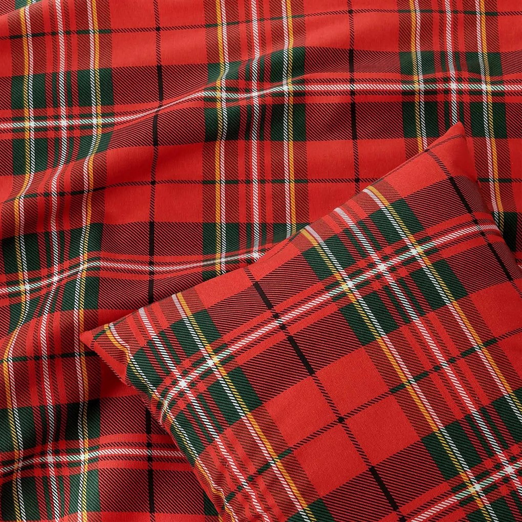 Goldea flanel párnahuzat - piros kockás 50 x 70 cm