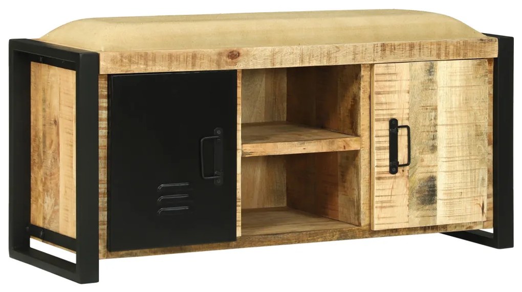 Pad szekrény 100x35x50 cm Tömör fa Durva mangófából