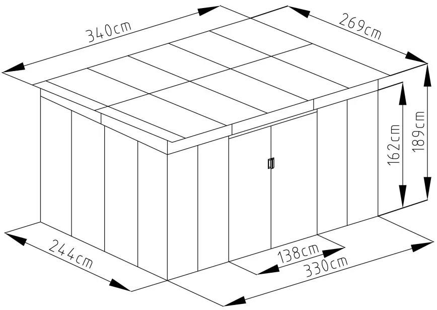 G21 GRAH 915 kerti tároló - 340 x 269 cm, antracit
