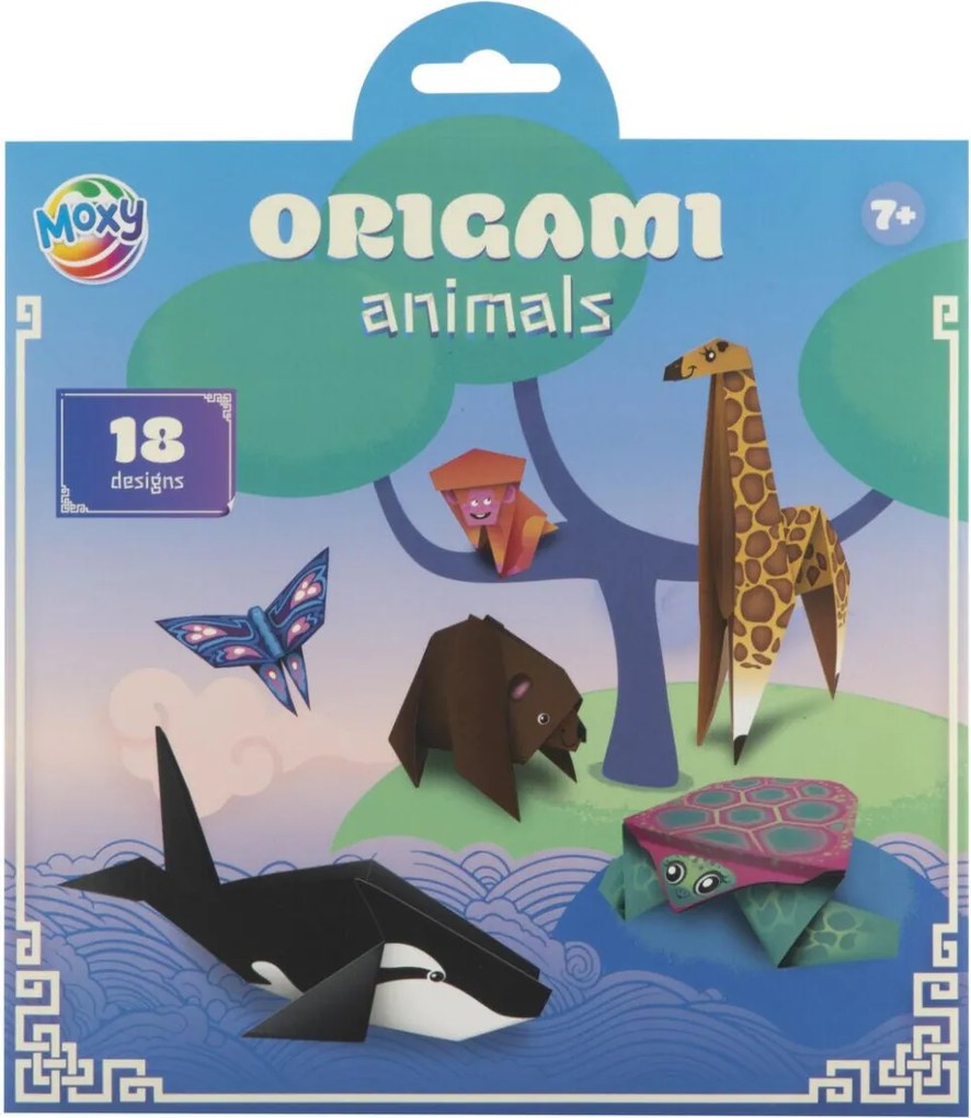 Állatos Colorful origami papír 18 db-os