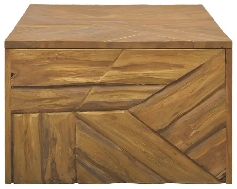 eróziós tömör tíkfa dohányzóasztal 110 x 35 x 38 cm