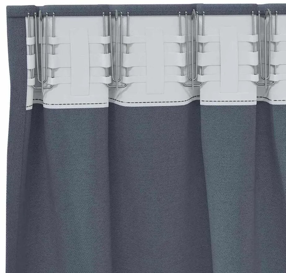 Függönyök 2 pcs Antracitszürke 245 x 140 cm Poliészter