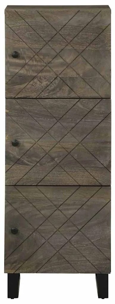 fekete tömör mangófa magasszekrény 40 x 33 x 110 cm