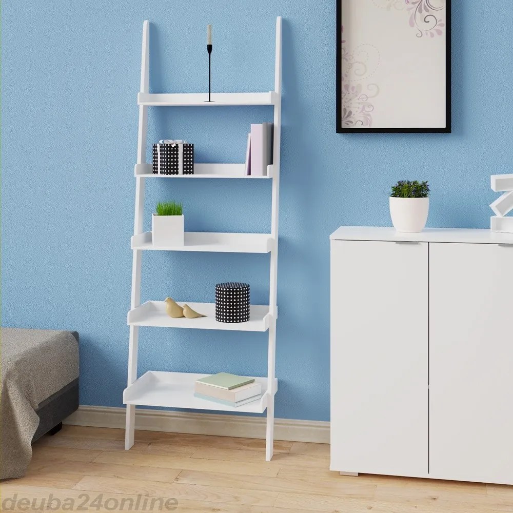Casaria® Lépcsős polc fehér - 180 cm