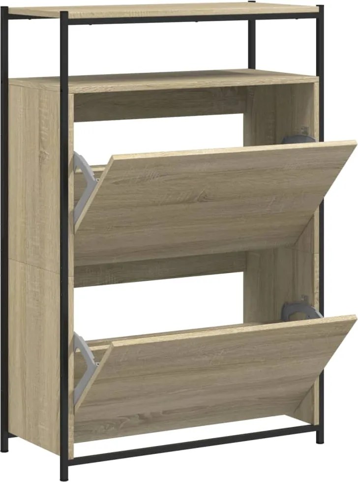 vidaXL sonoma tölgy színű szerelt fa cipőszekrény 75x34x112 cm