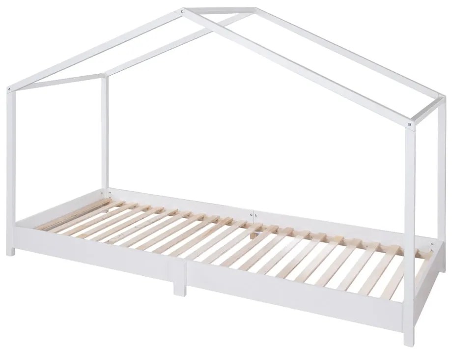 Fehér házikó alakú gyerekágy 90x200 cm Montessori – Roba
