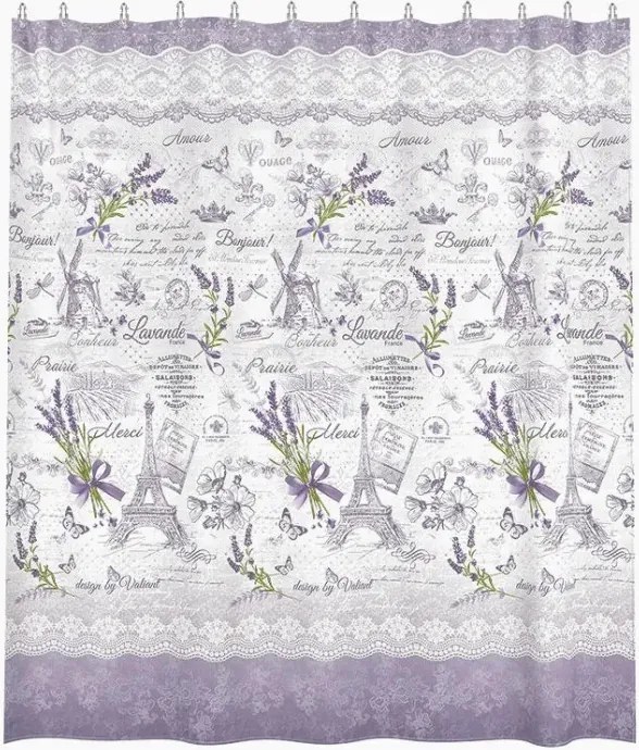 Zuhanyfüggöny - LEVANDE - Impregnált textil - 180 x 200 cm