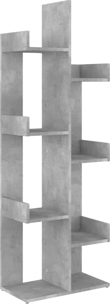 vidaXL betonszürke szerelt fa könyvszekrény 48 x 25,5 x 140 cm