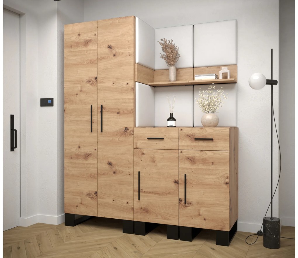Előszobabútor Amanda 7 (artisan tölgy + fehér). 1085918
