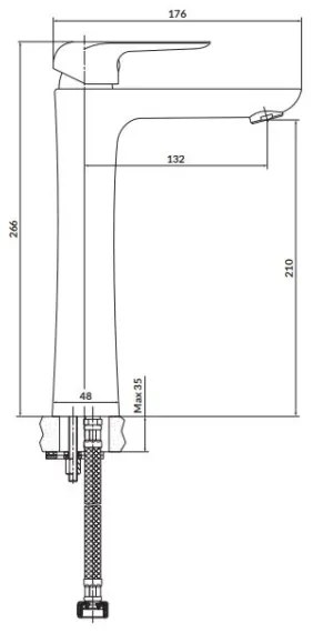 Cersanit S951-360 - Mosdócsap CITY 26,6 cm fényezett króm