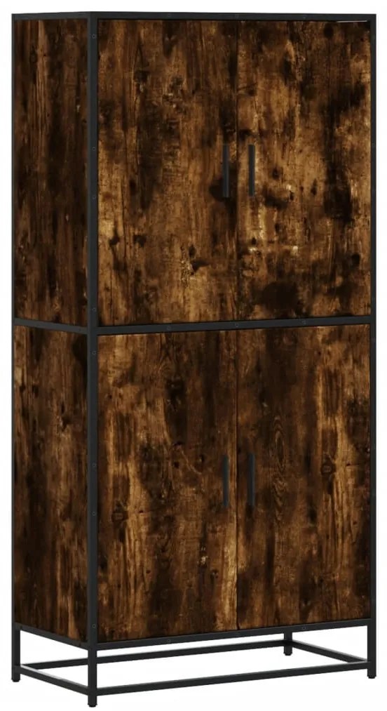 füstös tölgy színű szerelt fa magasszekrény 68 x 35 x 139 cm