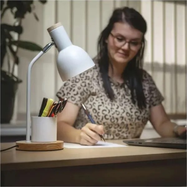 Asztali lámpa POPPY 1xE27/25W/230V fehér